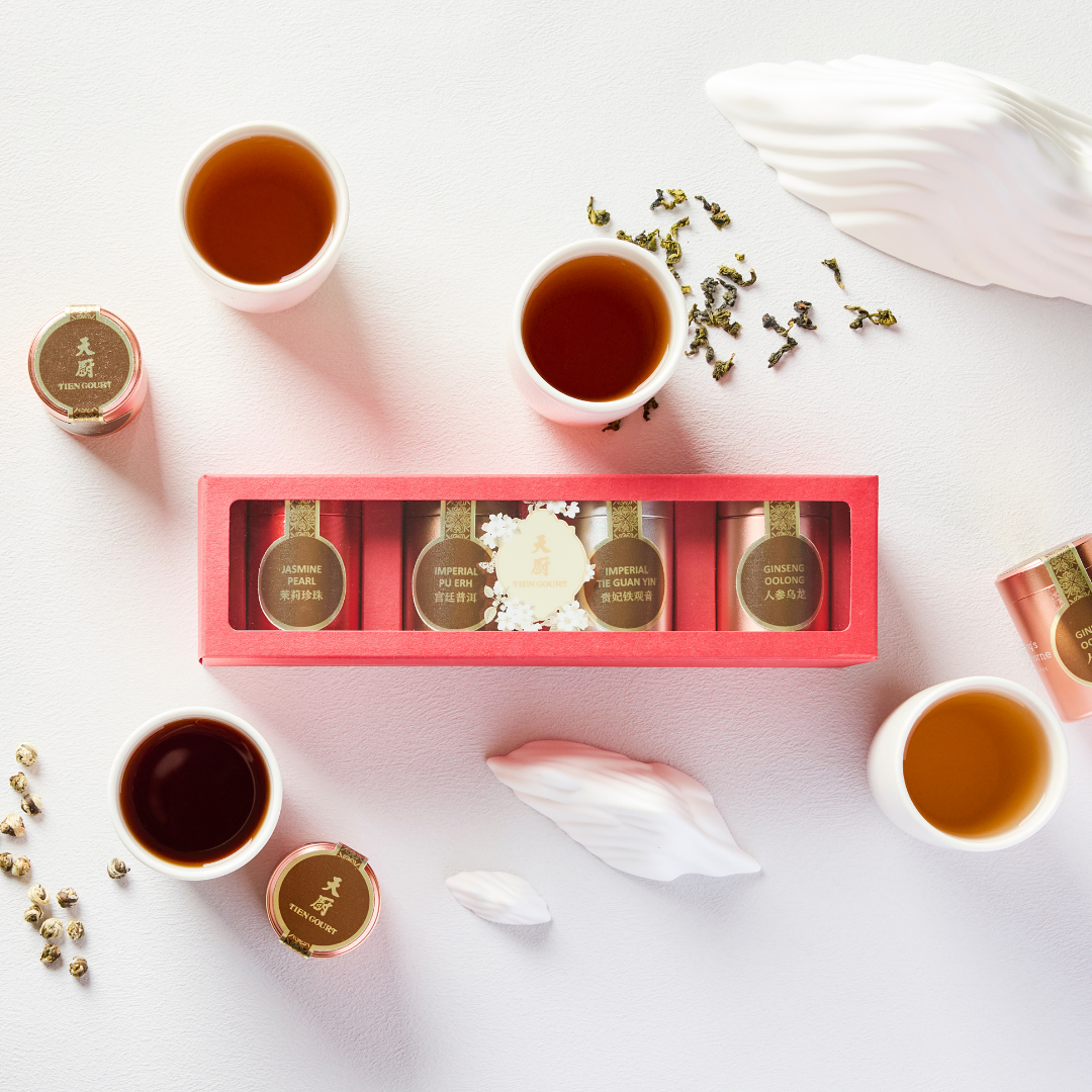 Receive a Tien Court Four Treasure Tea Set (U.P. S$48.80+)